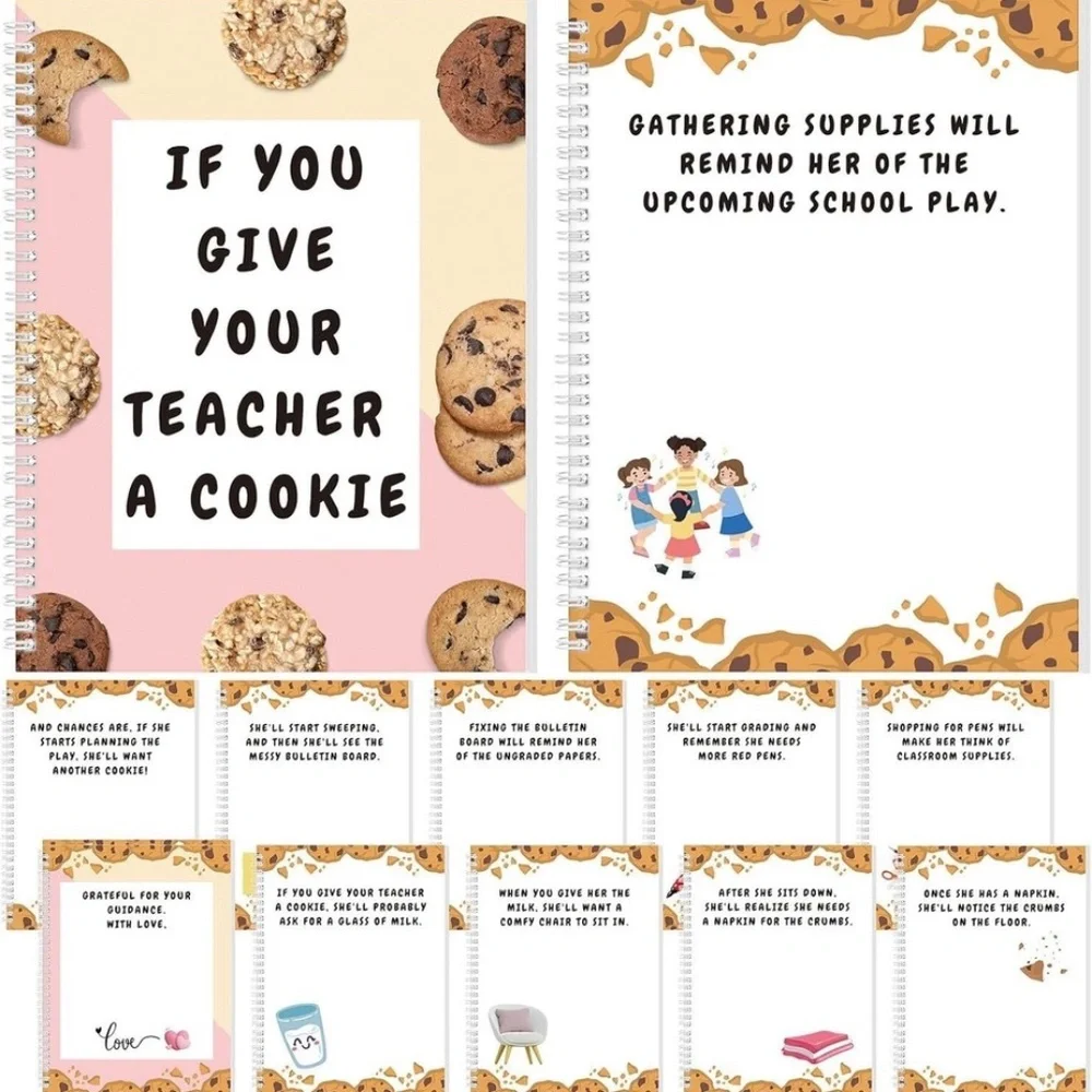 New If You Give Your Teacher a Cookie Spiral Book Gift Educator Appreciation